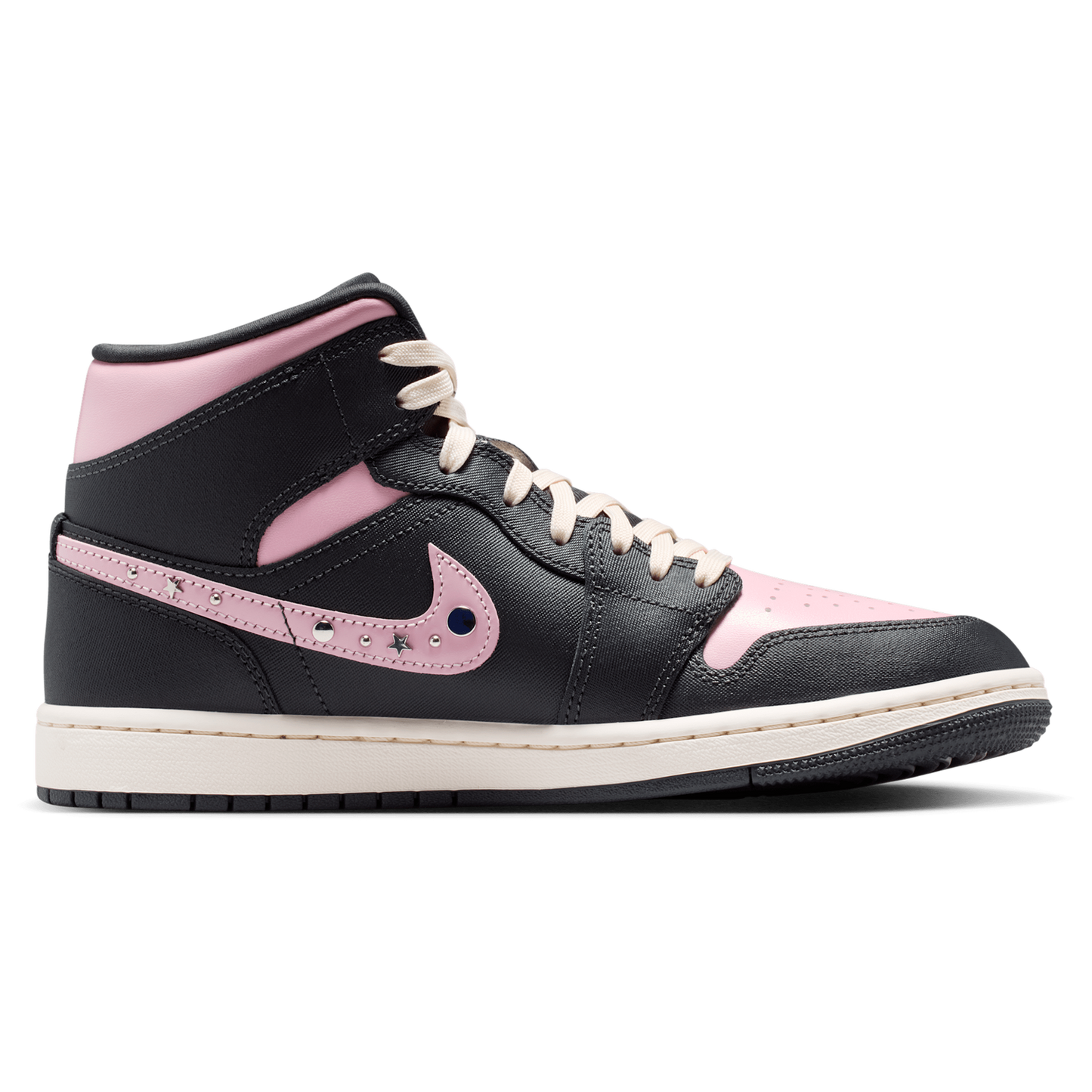 Jordan AJ 1 Mid SE - Women's - Mtlc Silver/Anthracite/Iced Carmine