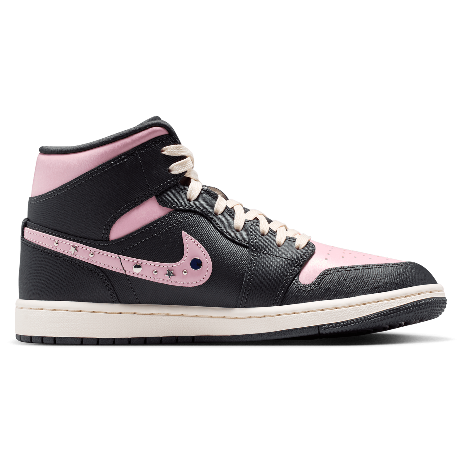 Jordan AJ 1 Mid SE - Women's - Mtlc Silver/Anthracite/Iced Carmine