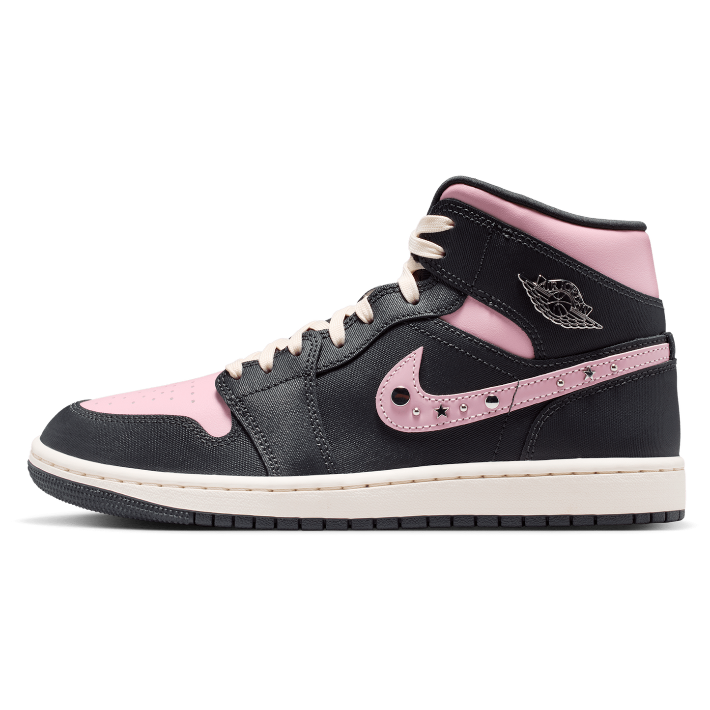 Jordan AJ 1 Mid SE - Women's - Mtlc Silver/Anthracite/Iced Carmine