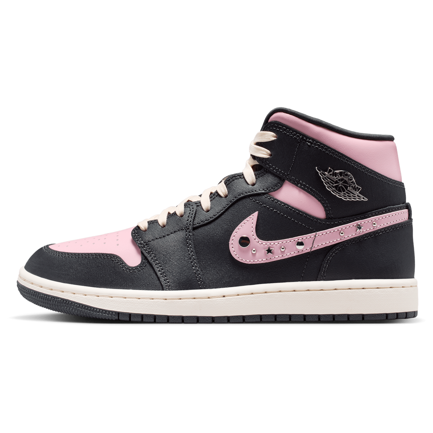 Jordan AJ 1 Mid SE - Women's - Mtlc Silver/Anthracite/Iced Carmine