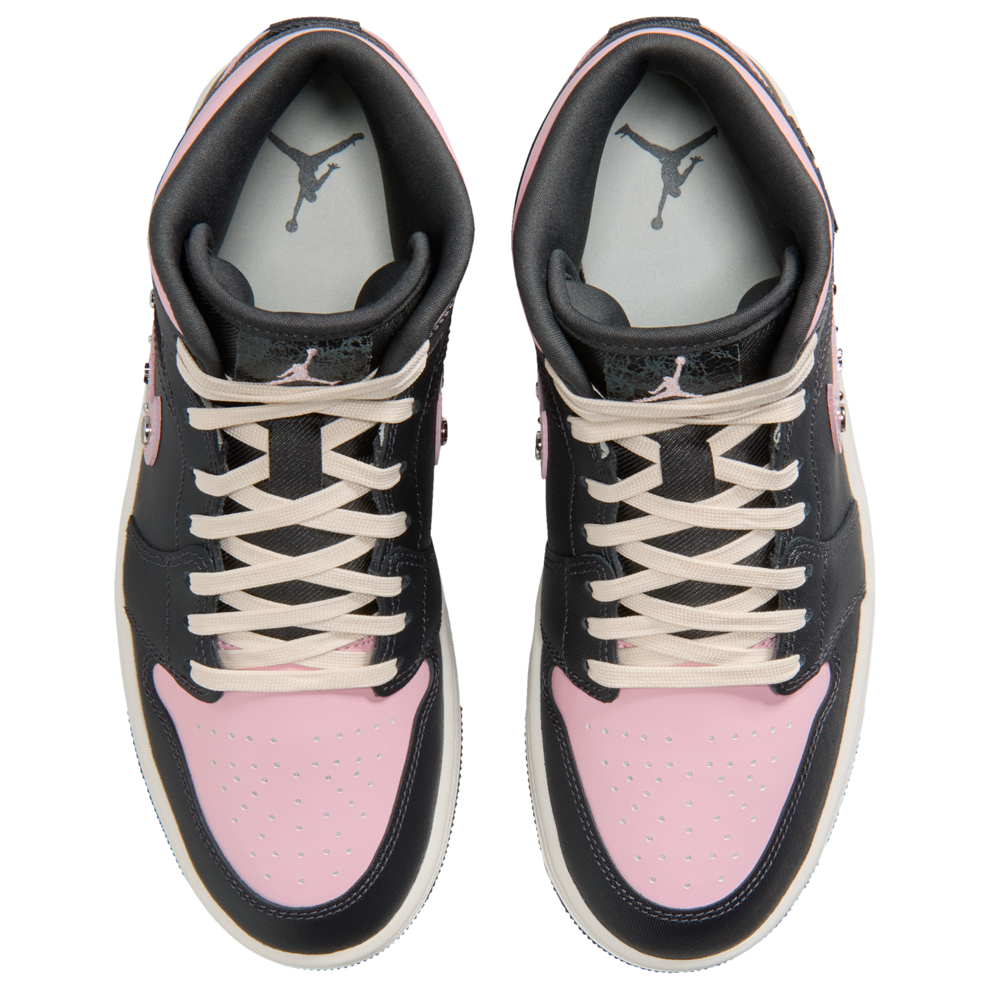 Jordan AJ 1 Mid SE - Women's - Mtlc Silver/Anthracite/Iced Carmine