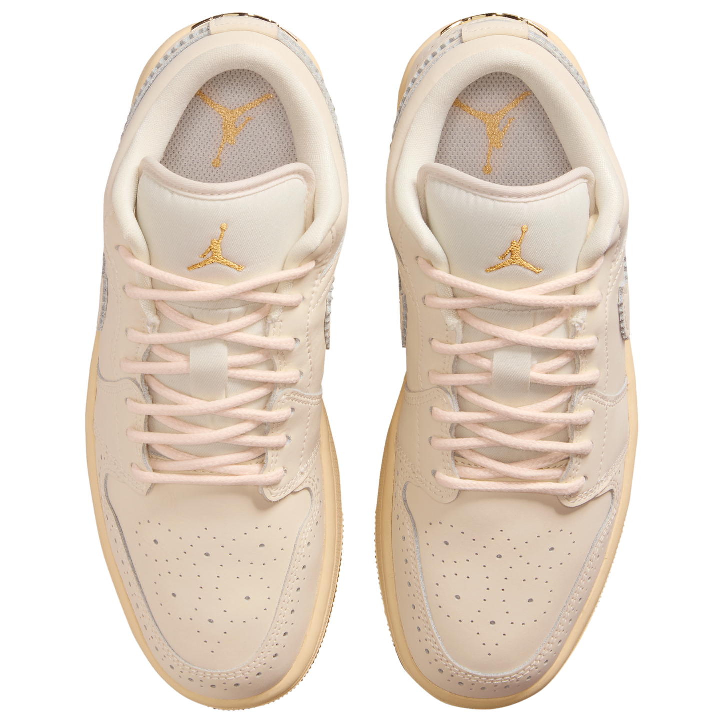 Jordan AJ 1 Low SE V2 - Women's - Chalk/Chalk/Metallic Gold