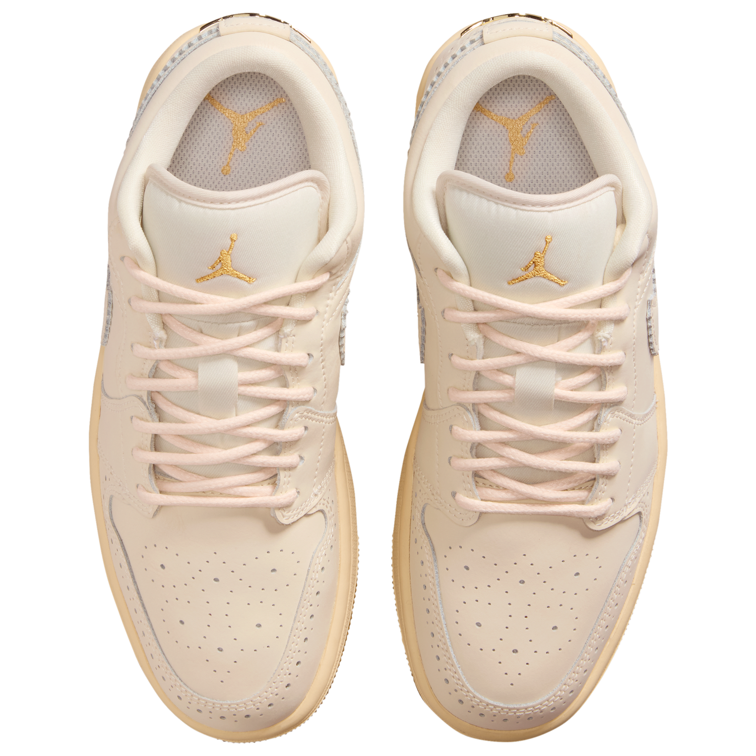 Jordan AJ 1 Low SE V2 - Women's - Chalk/Chalk/Metallic Gold