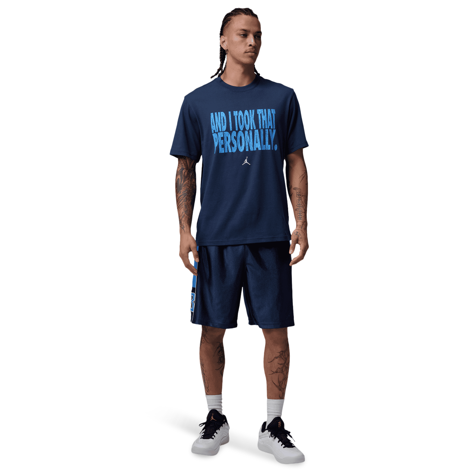 Jordan Dri-FIT Sport Graphic Short Sleeve Crew - Men's - University Blue/White/Midnight Navy