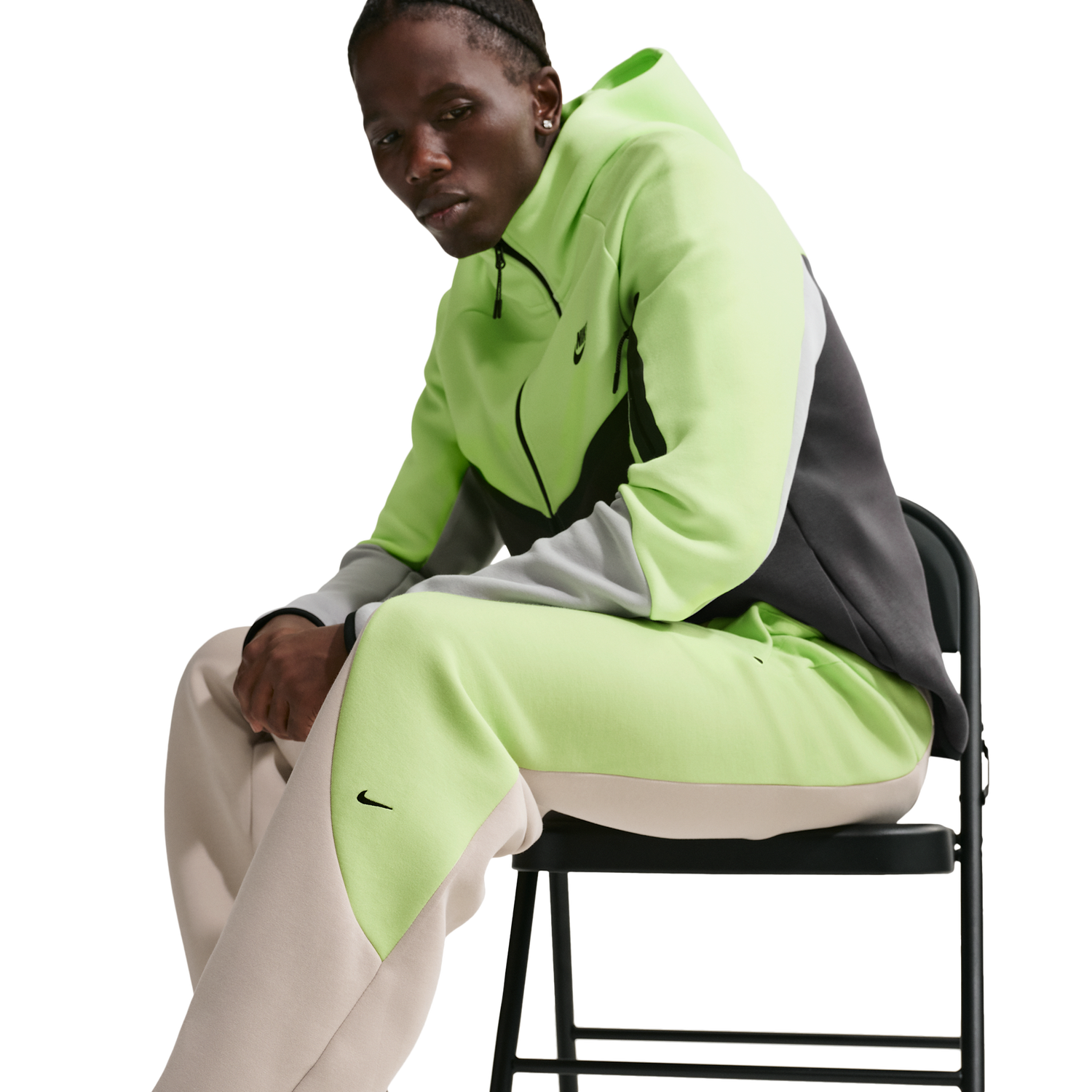Nike Tech Fleece Pro Cb Open Hem Pants - Men's - Gray/Green