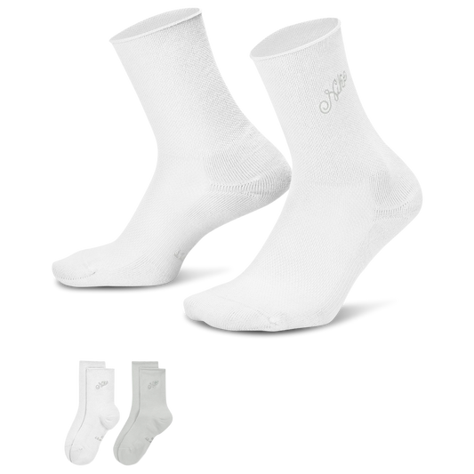 Nike Roll Down Socks 2 Pack - Women's - White/Gray
