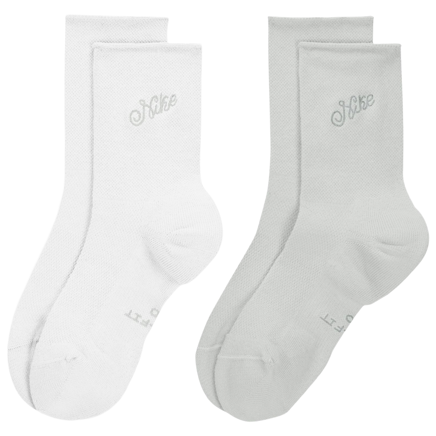 Nike Roll Down Socks 2 Pack - Women's - White/Gray