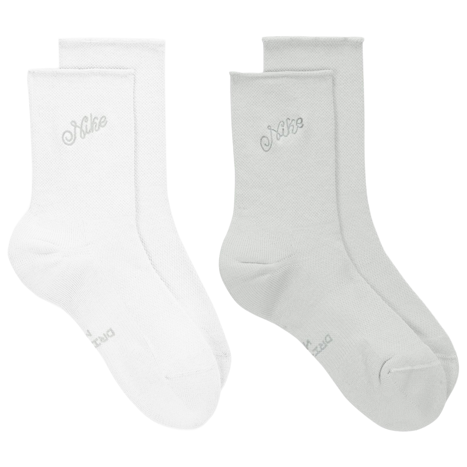 Nike Roll Down Socks 2 Pack - Women's - White/Gray