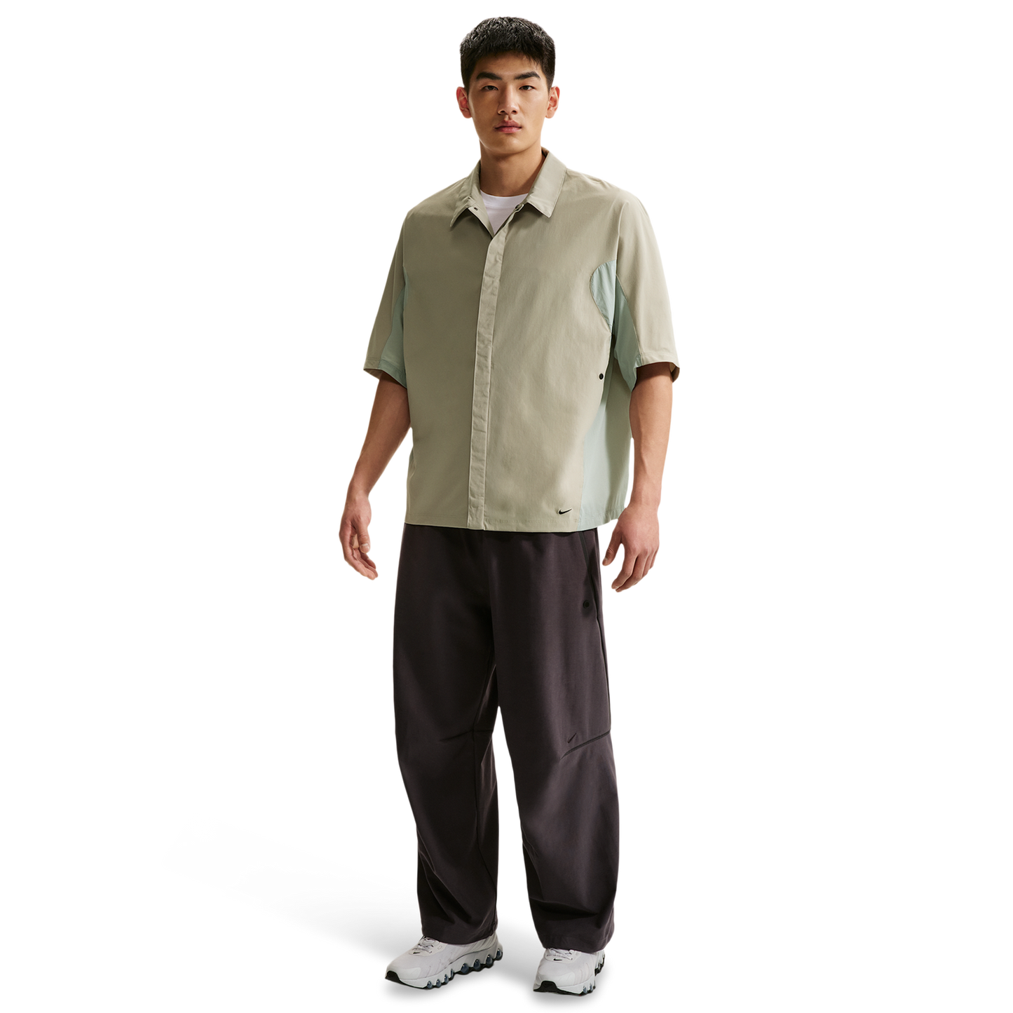 Nike Drifit Tech Helios Sun SS Shirt - Men's - Spruce Fog/Light Pumice/Black