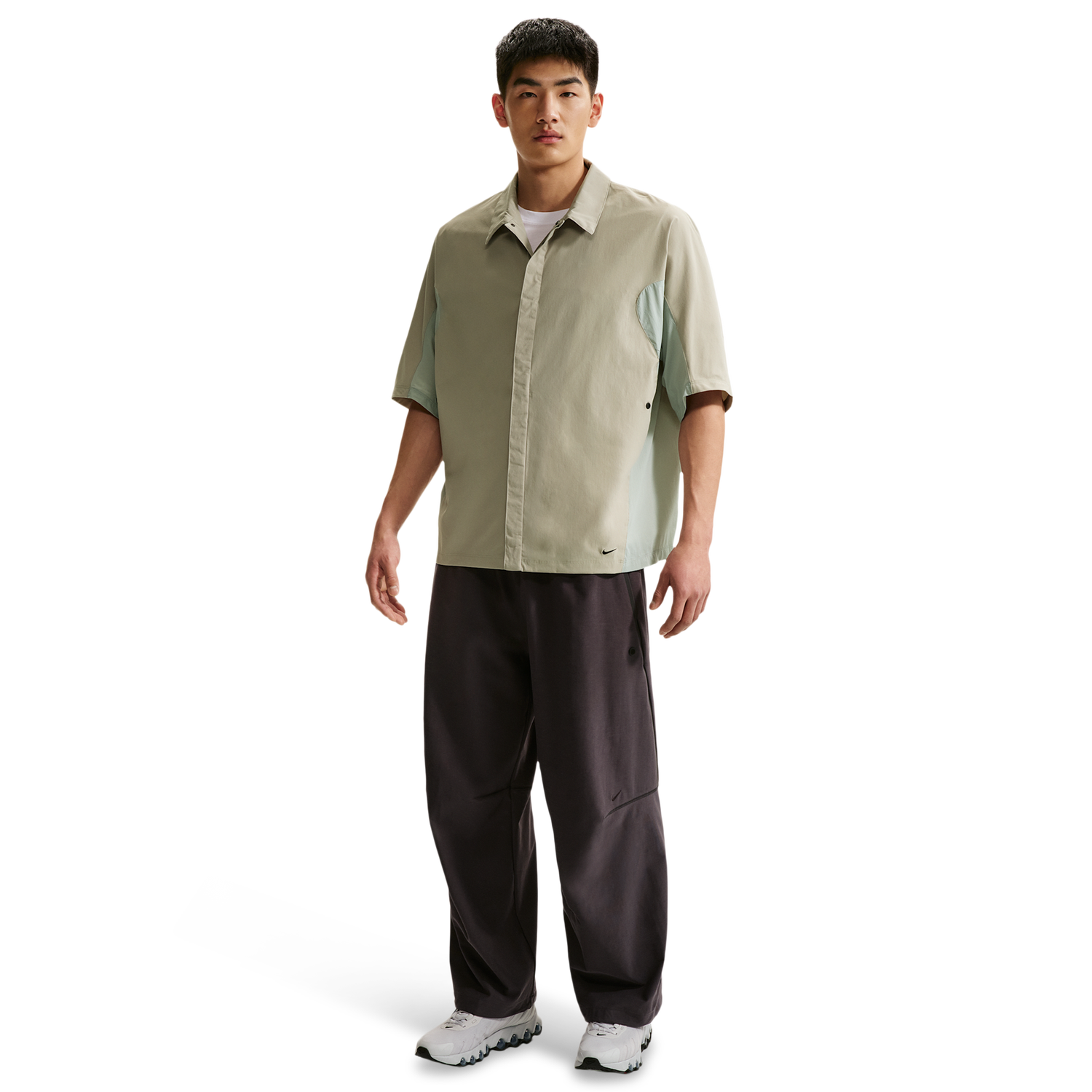 Nike Drifit Tech Helios Sun SS Shirt - Men's - Spruce Fog/Light Pumice/Black