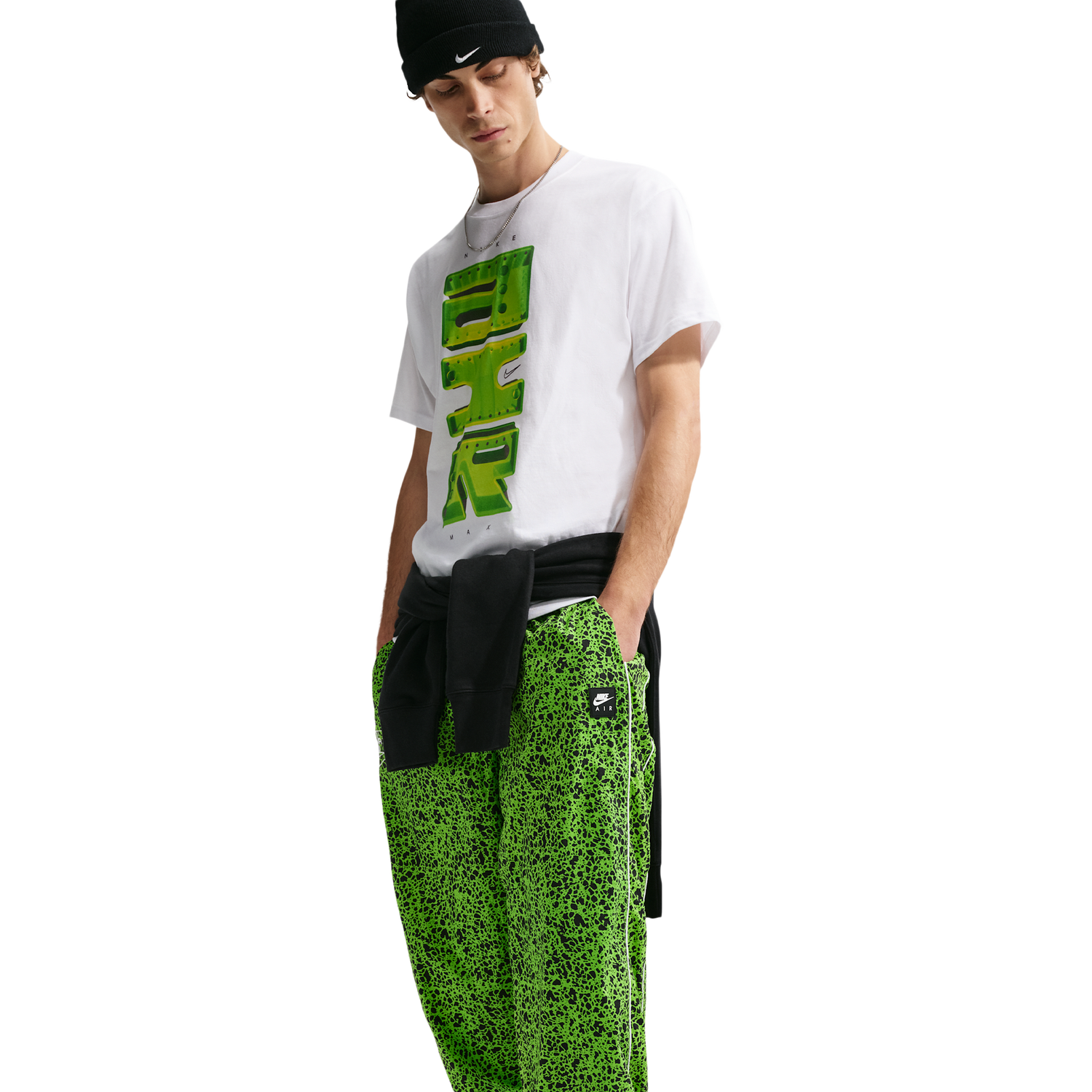 Nike Air Woven AOP TL Pants - Men's - Mean Green