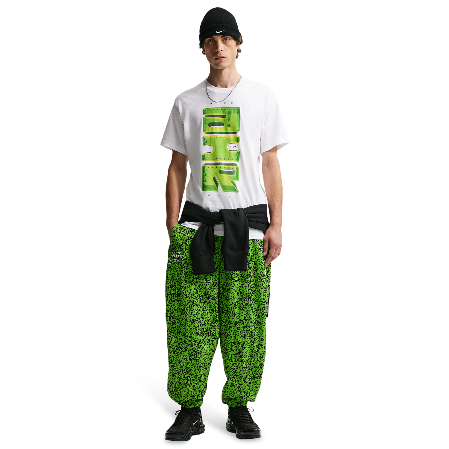 Nike Air Woven AOP TL Pants - Men's - Mean Green