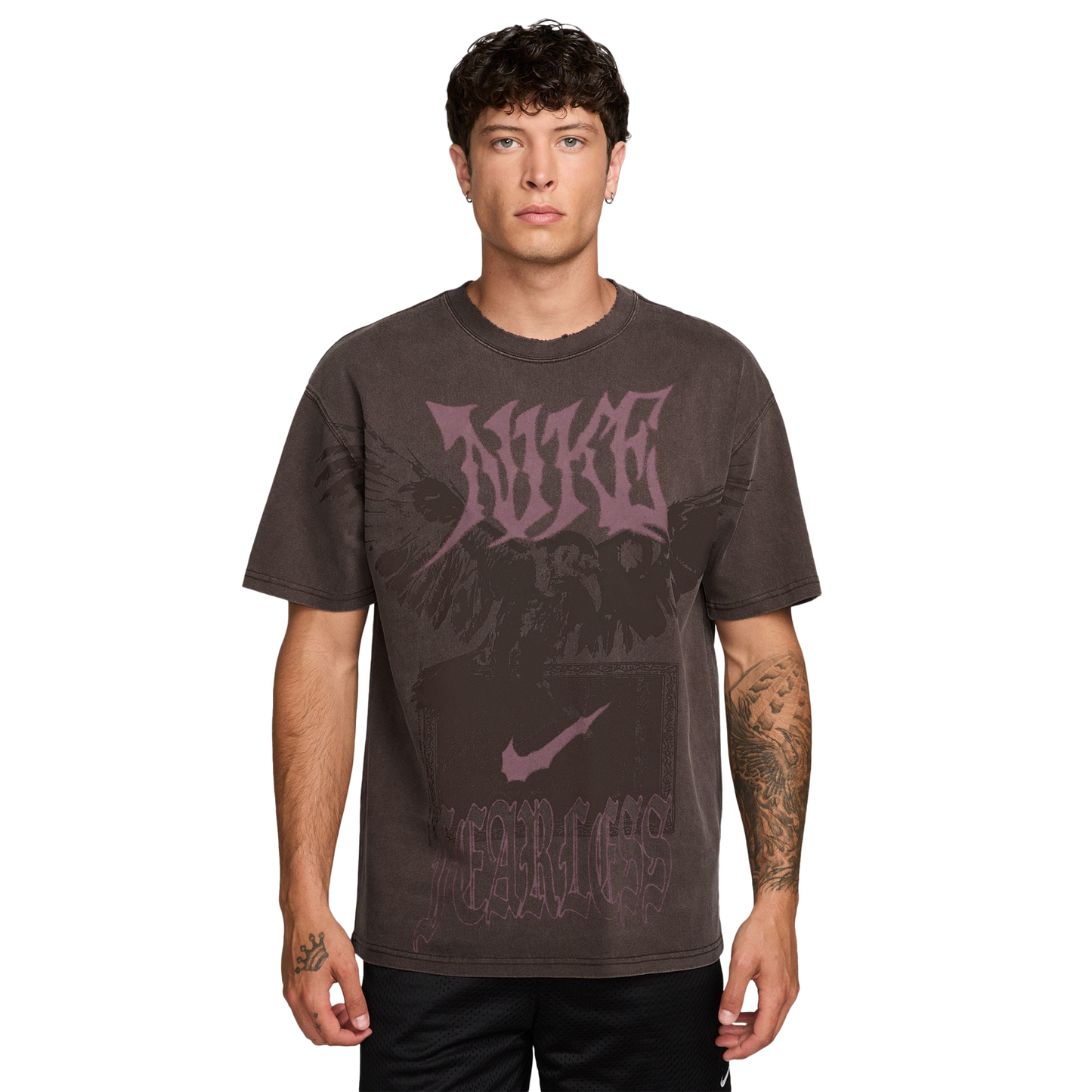 Nike Loose FC F2 T-Shirt - Men's - Brown/Pink