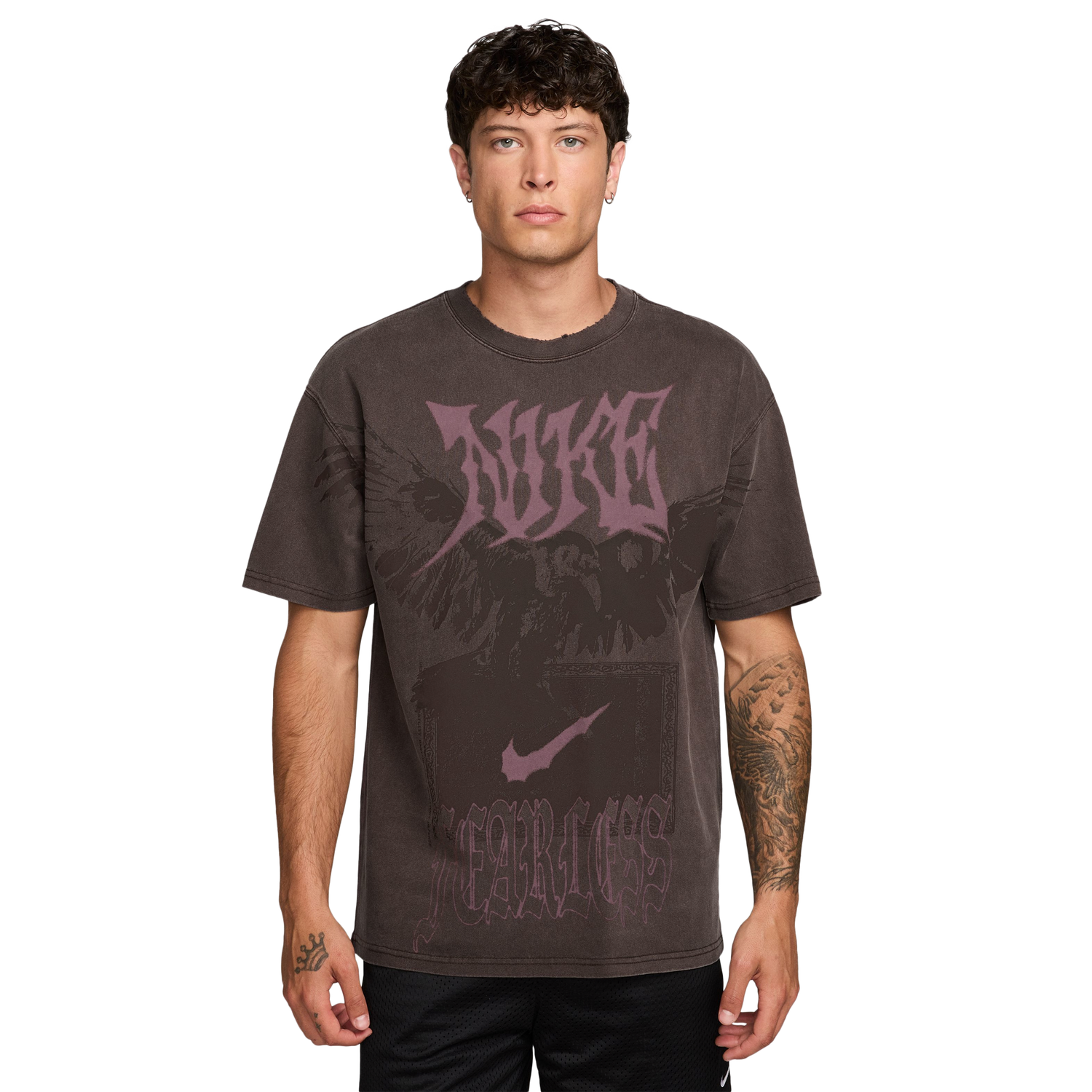 Nike Loose FC F2 T-Shirt - Men's - Brown/Pink