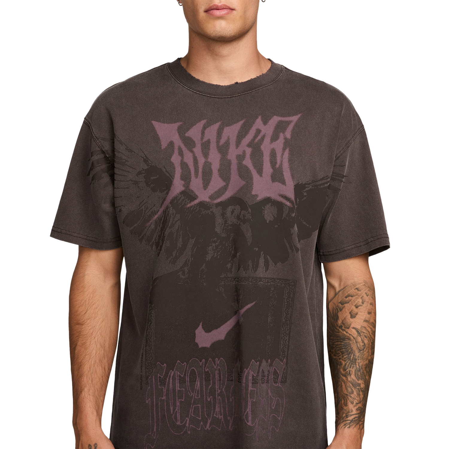Nike Loose FC F2 T-Shirt - Men's - Brown/Pink
