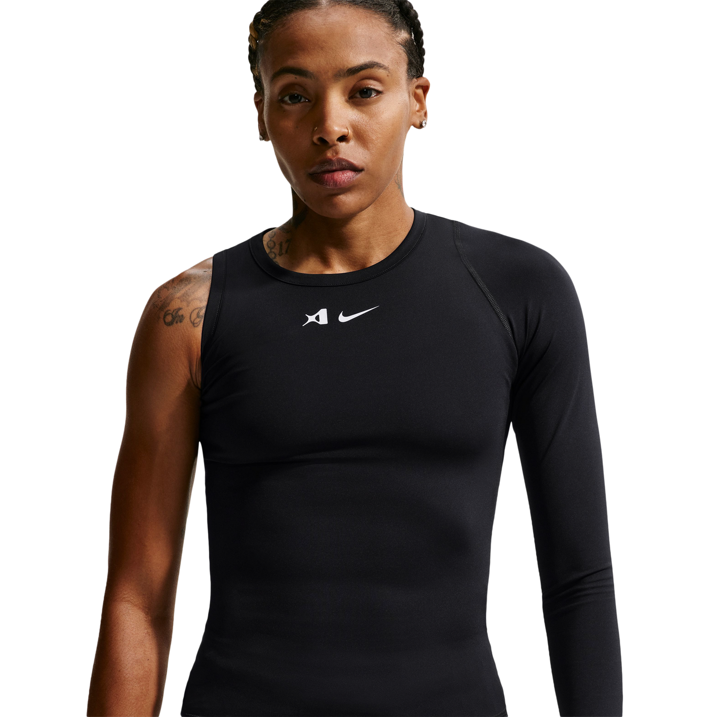 Nike A'Ja Dri-FIT A'Symmetric Long Sleeve Top - Women's - Black/White
