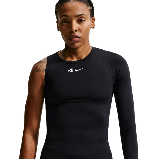 Nike A'Ja Dri-FIT A'Symmetric Long Sleeve Top - Women's - Black/White