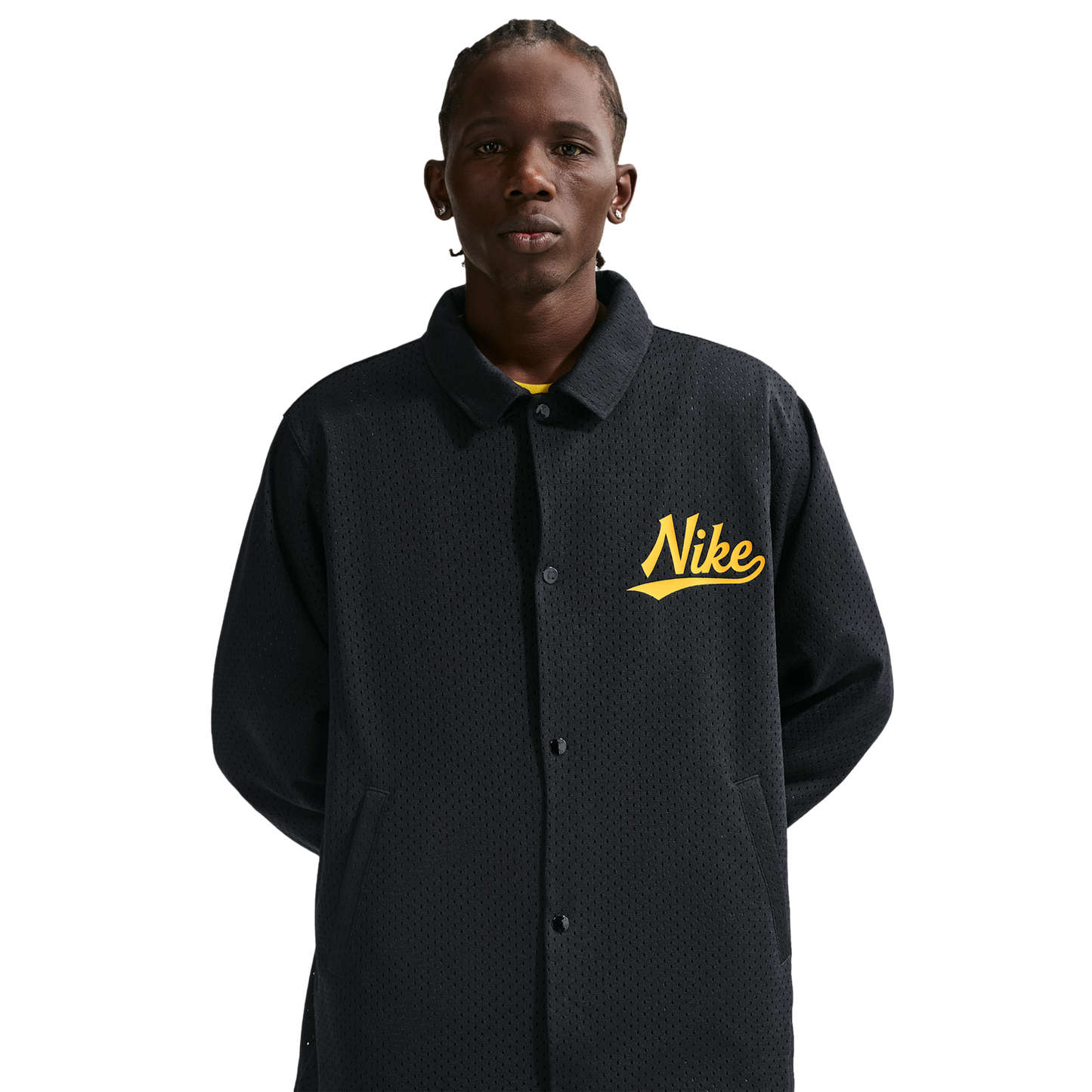 Nike Club Coaches AMSPT Jacket - Men's - Black/Saffron Quartz