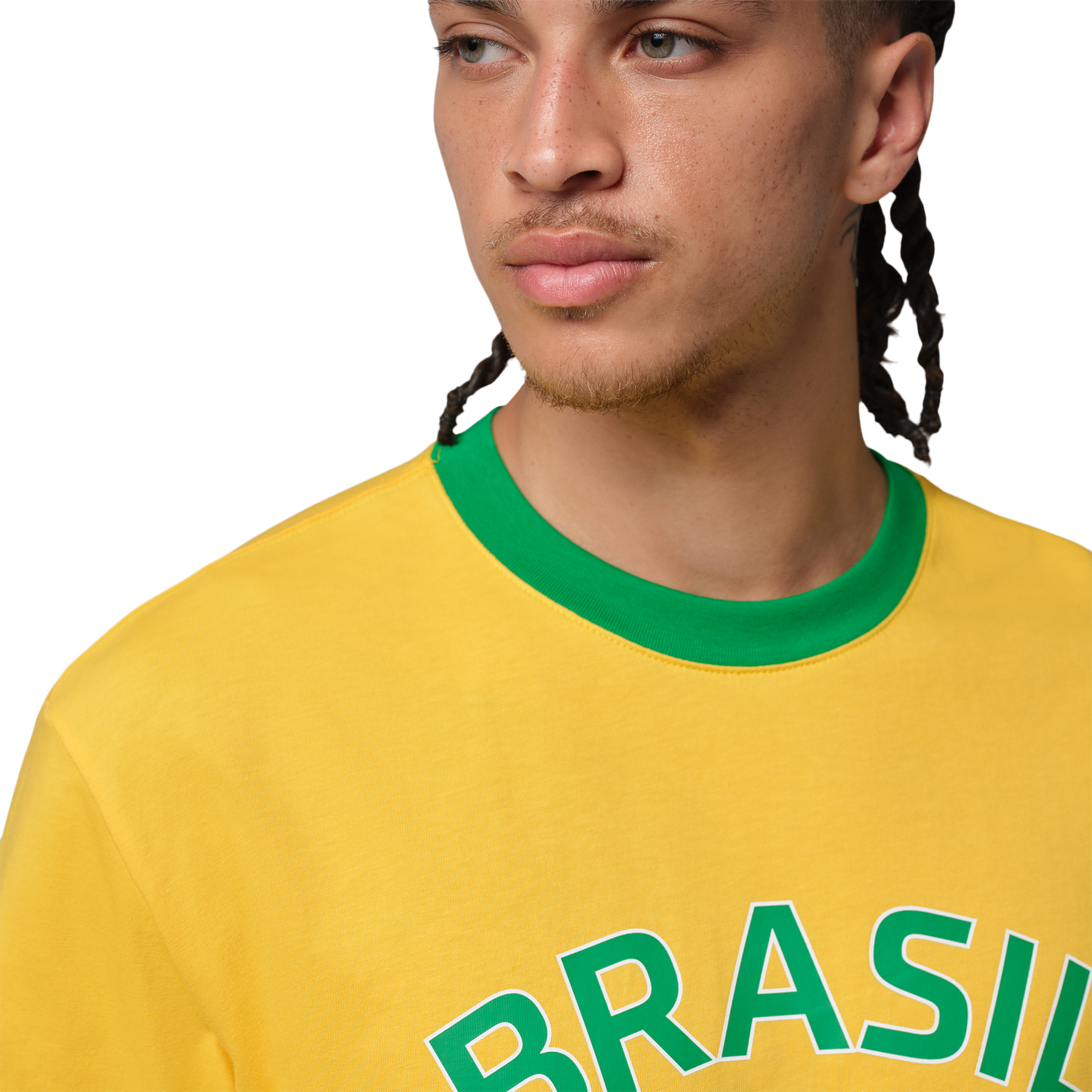 Jordan Brasil Short Sleeve T-Shirt - Men's - Varsity Maize/Varsity Maize/Lucky Green