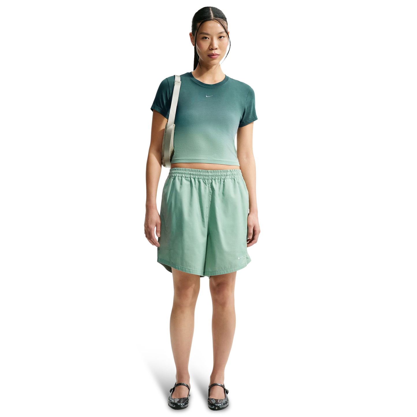 Nike NSW Chill Crop PNX Dip Dye T-Shirt - Women's - Steam/Mineral Slate
