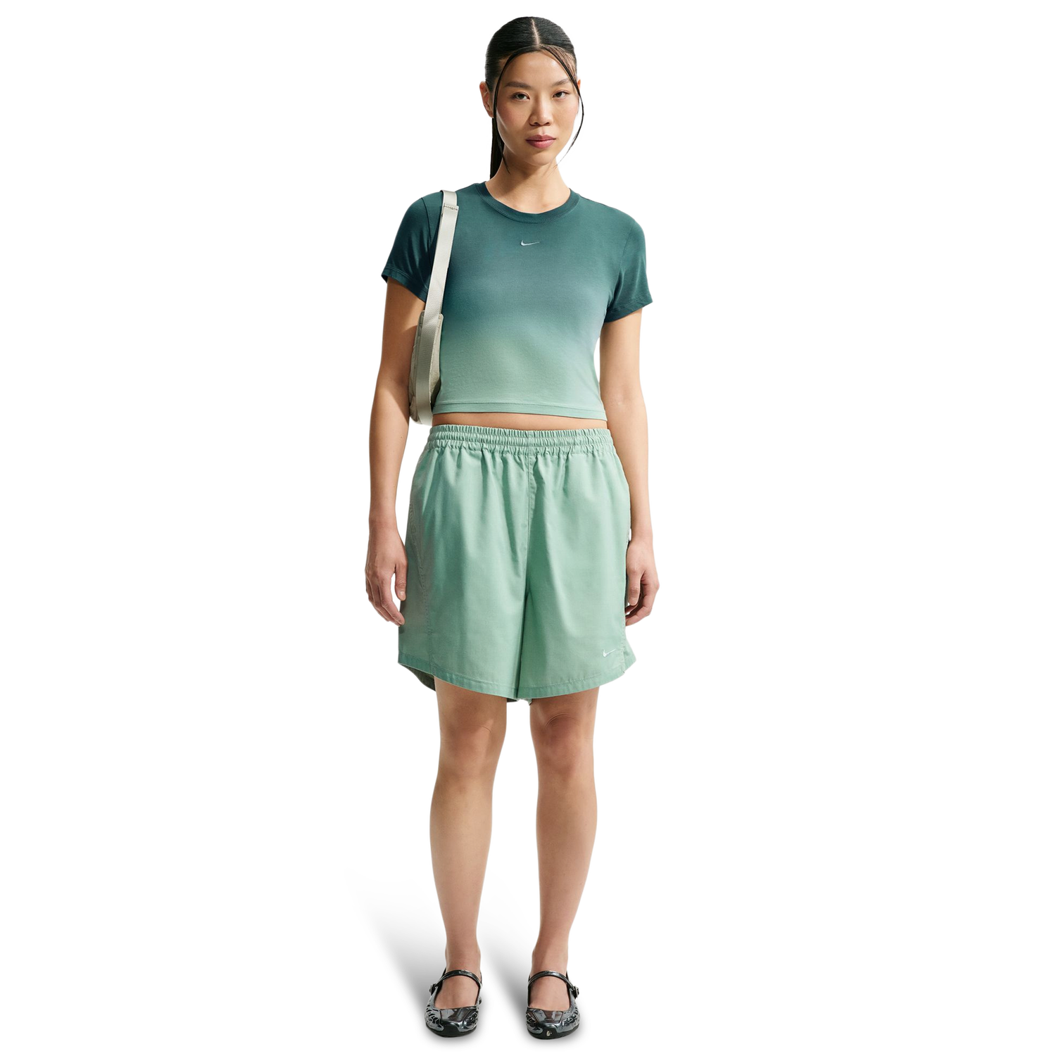 Nike NSW Chill Crop PNX Dip Dye T-Shirt - Women's - Steam/Mineral Slate
