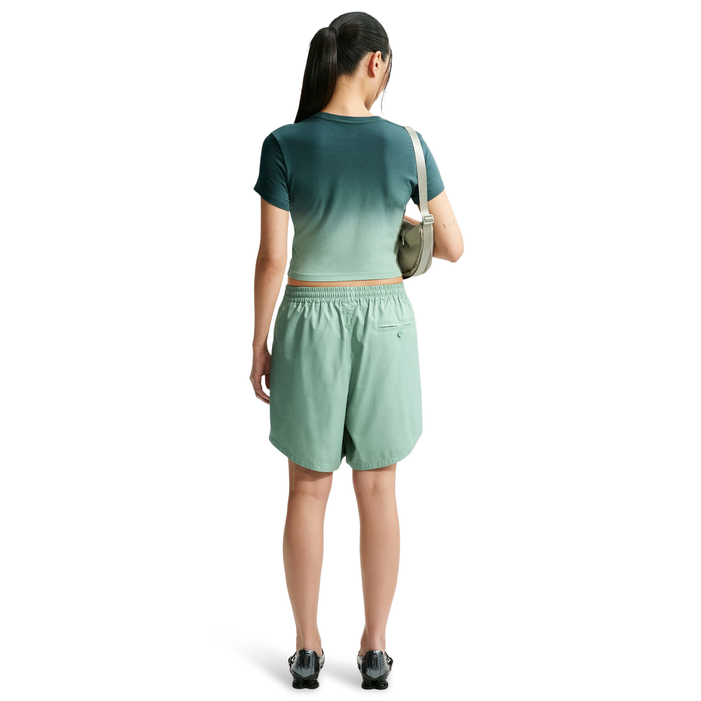 Nike NSW Chill Crop PNX Dip Dye T-Shirt - Women's - Steam/Mineral Slate