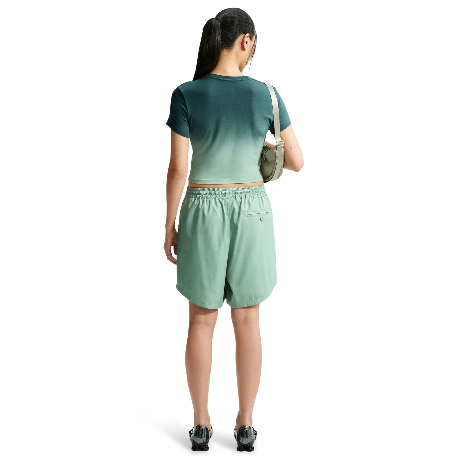 Nike NSW Chill Crop PNX Dip Dye T-Shirt - Women's - Steam/Mineral Slate