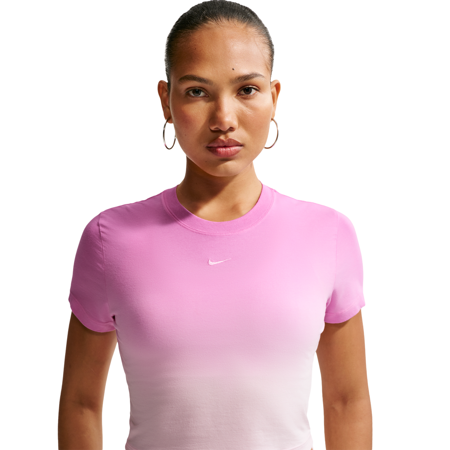 Nike NSW Chill Crop PNX Dip Dye T-Shirt - Women's - Pink Foam/Light Magenta