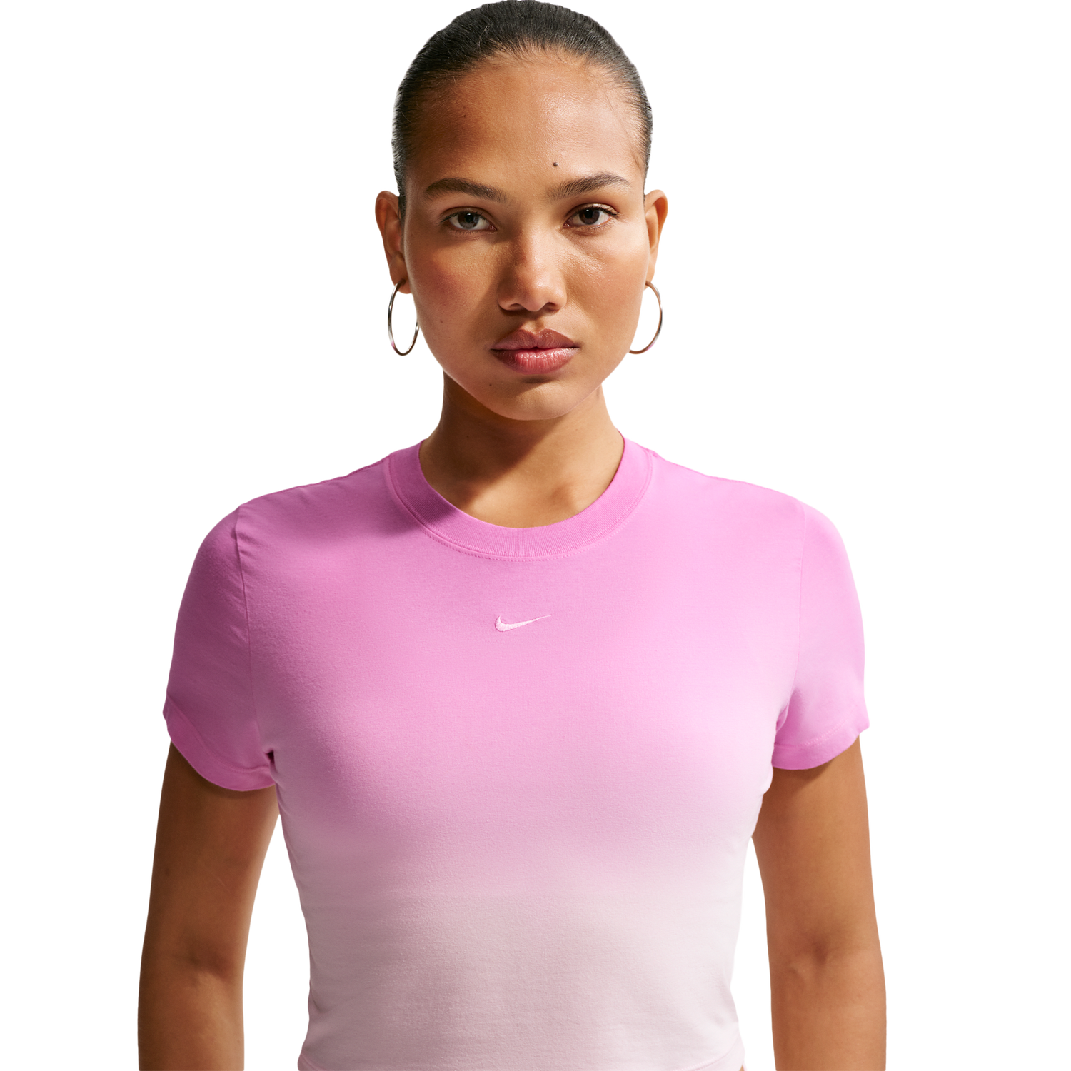 Nike NSW Chill Crop PNX Dip Dye T-Shirt - Women's - Pink Foam/Light Magenta