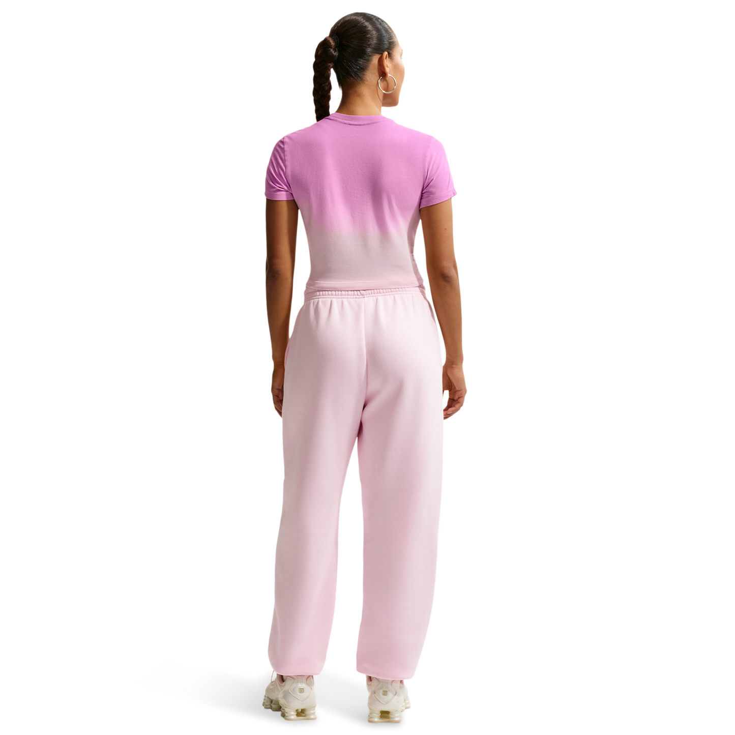 Nike NSW Chill Crop PNX Dip Dye T-Shirt - Women's - Pink Foam/Light Magenta