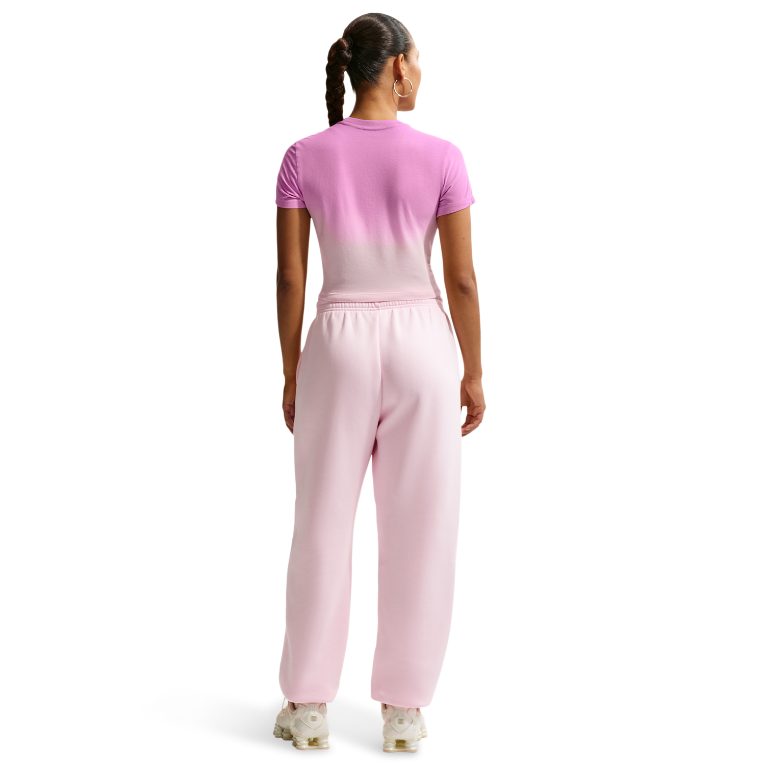 Nike NSW Chill Crop PNX Dip Dye T-Shirt - Women's - Pink Foam/Light Magenta