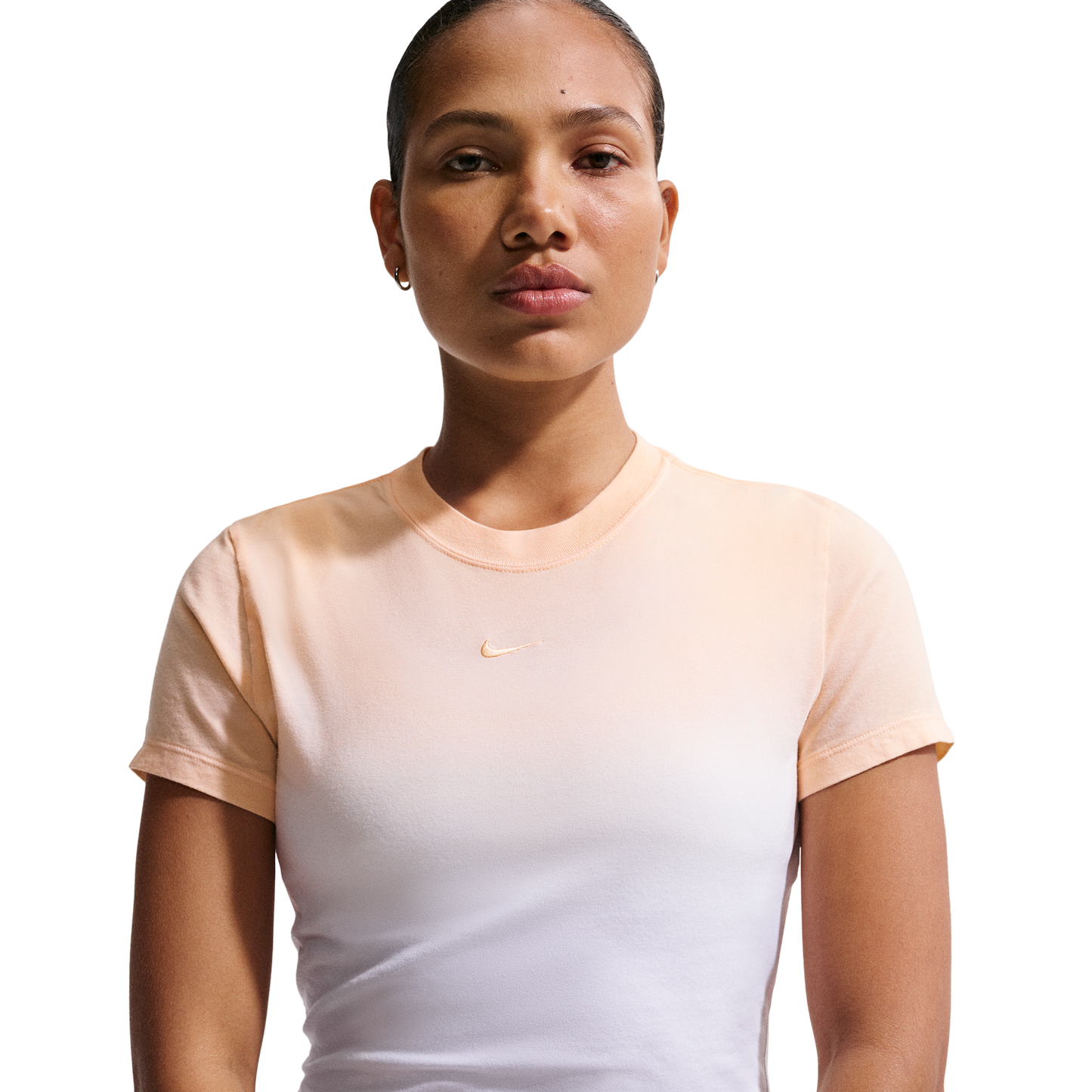 Nike NSW Chill Crop PNX Dip Dye T-Shirt - Women's - Ice Peach/White