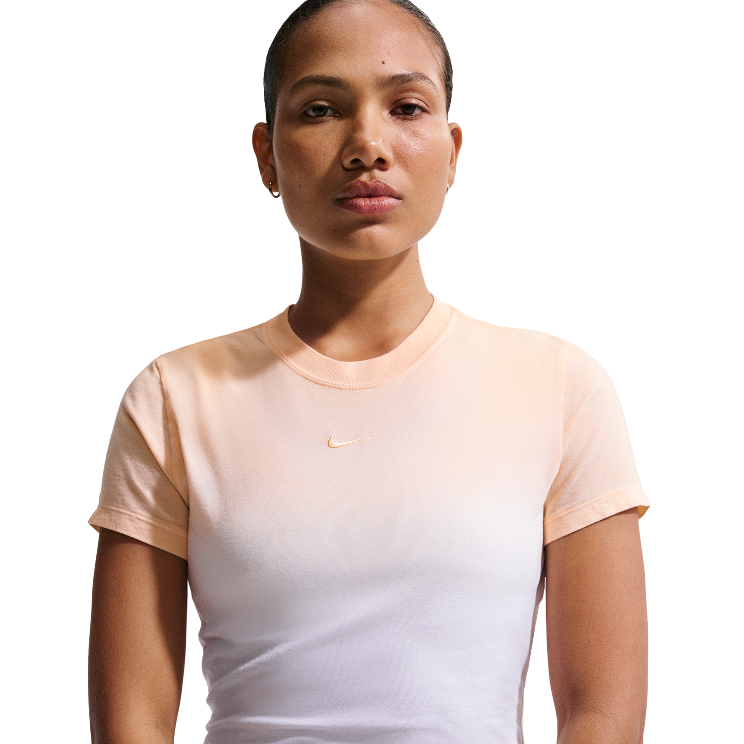 Nike NSW Chill Crop PNX Dip Dye T-Shirt - Women's - Ice Peach/White