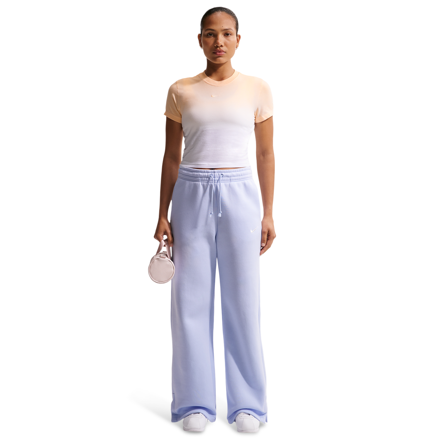 Nike NSW Chill Crop PNX Dip Dye T-Shirt - Women's - Ice Peach/White