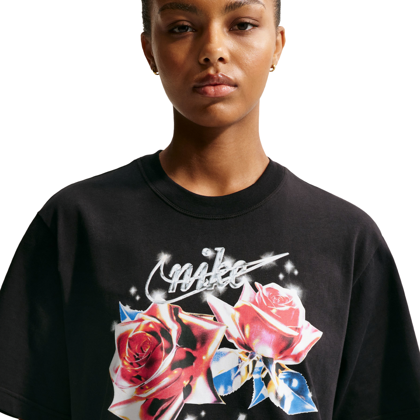 Nike Classic Boxy Rose T-Shirt - Women's - Black/Black