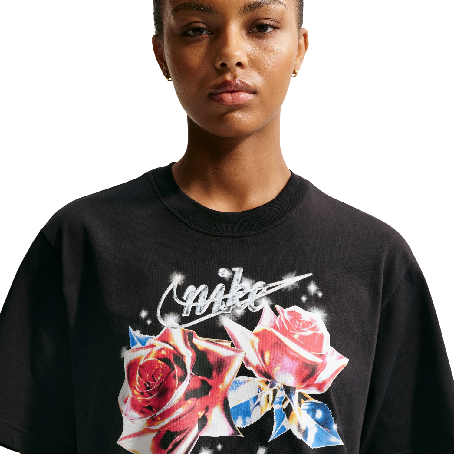 Nike Classic Boxy Rose T-Shirt - Women's - Black/Black