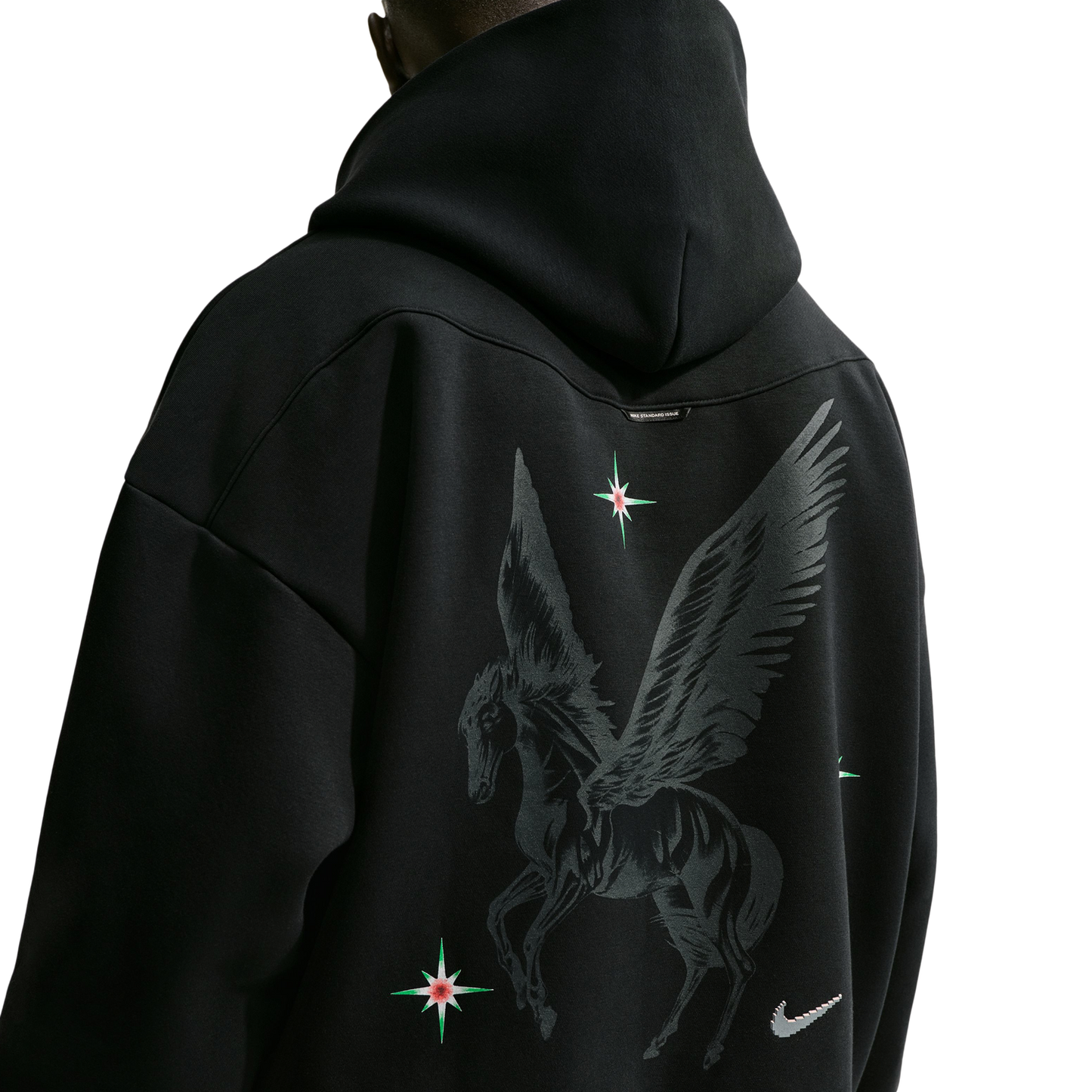 Nike Flan Standard Issue Brush Pullover Hoodie - Men's - Black/Smoke Grey