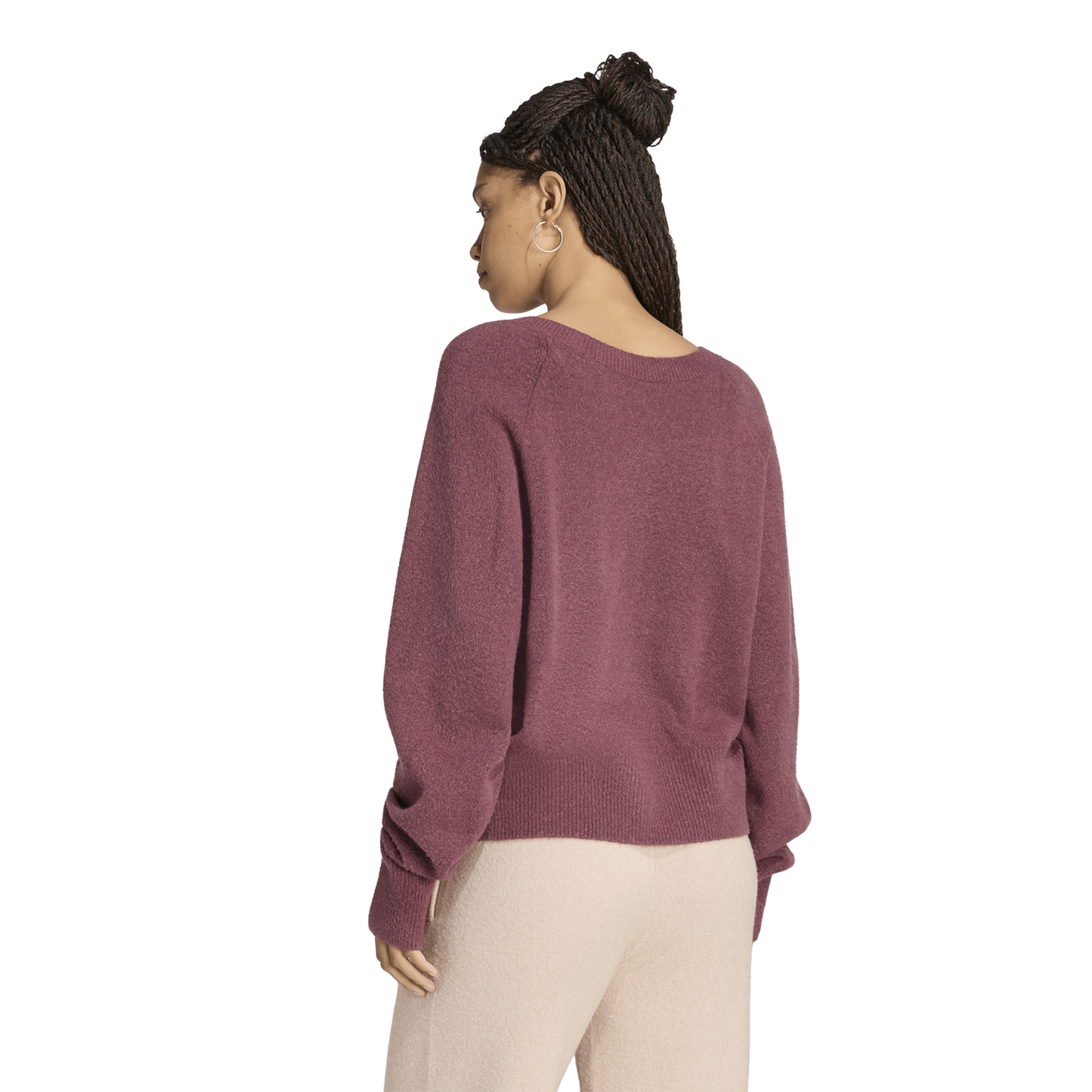 adidas Originals Essentials Knit V-Neck Sweatshirt - Women's - Aurora Coffee