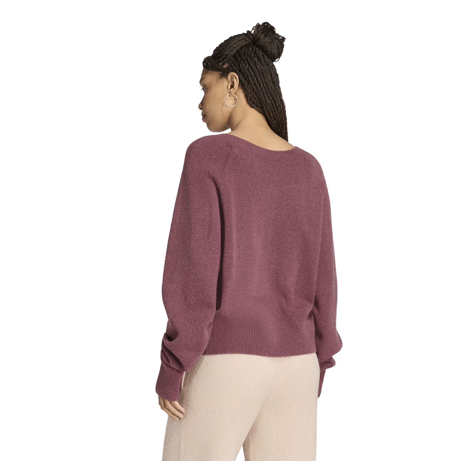 adidas Originals Essentials Knit V-Neck Sweatshirt - Women's - Aurora Coffee