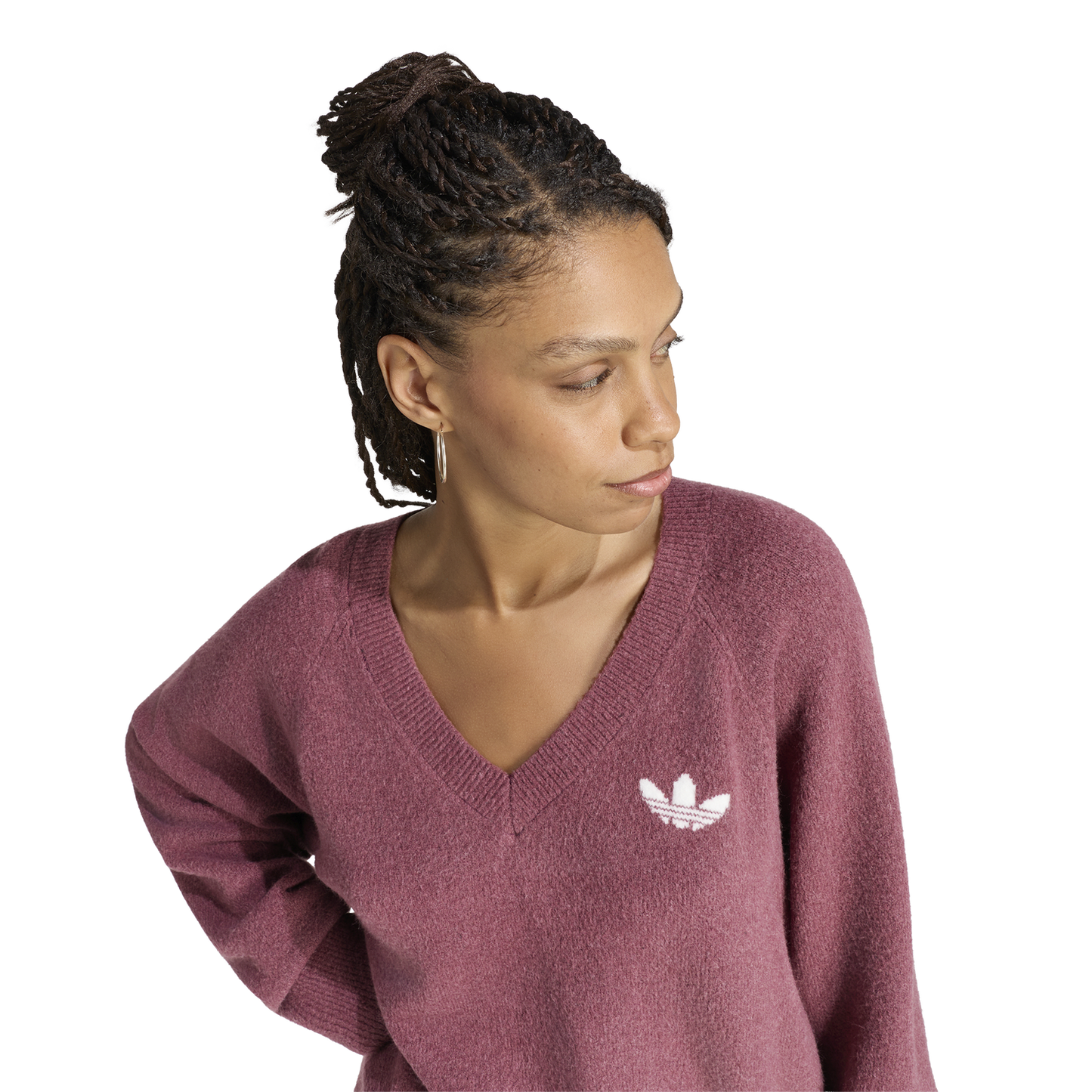 adidas Originals Essentials Knit V-Neck Sweatshirt - Women's - Aurora Coffee