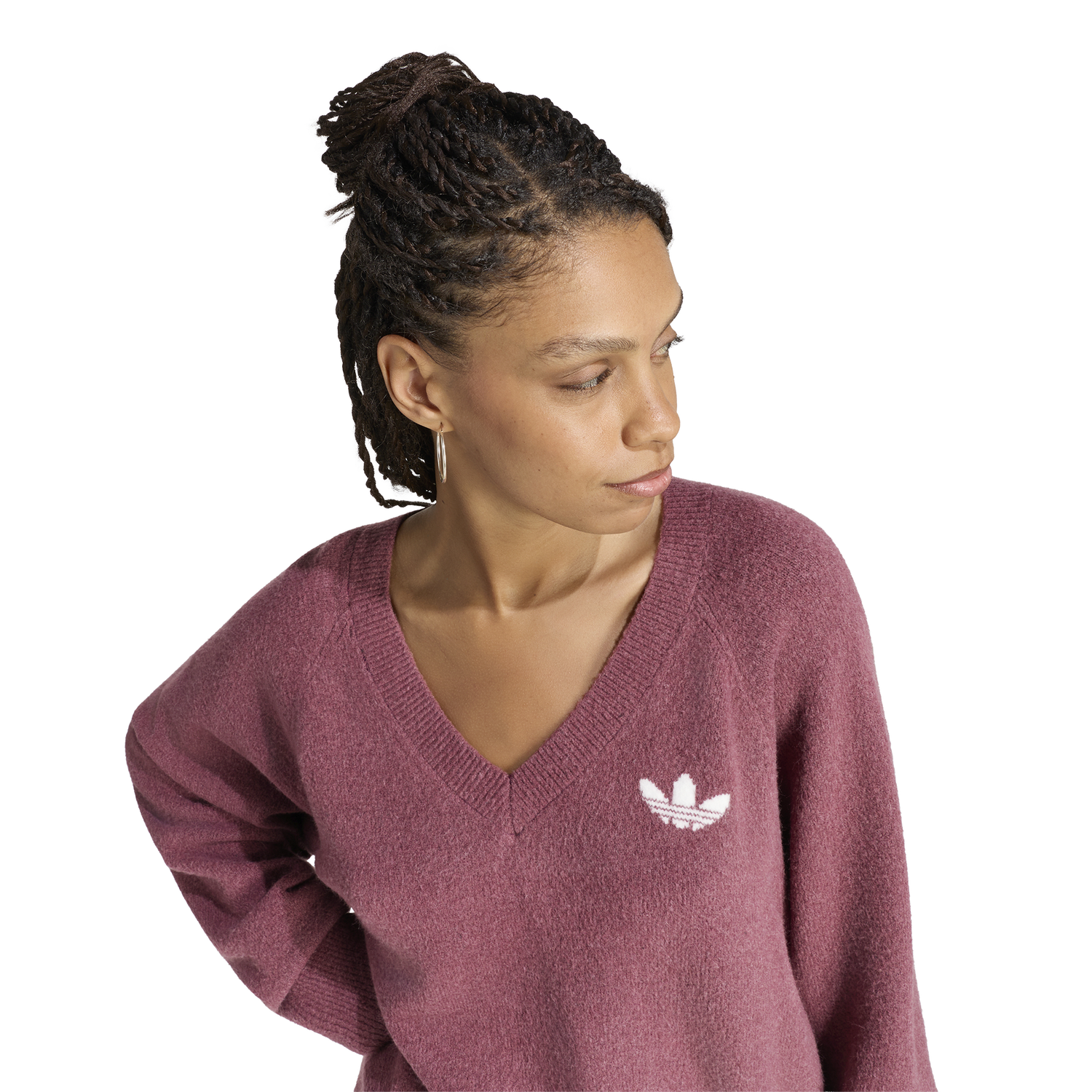 adidas Originals Essentials Knit V-Neck Sweatshirt - Women's - Aurora Coffee