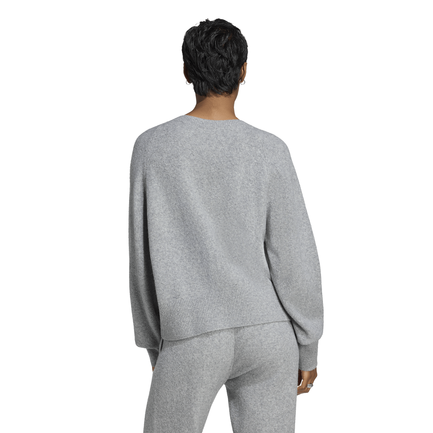 adidas Originals Essentials Knit V-Neck Sweatshirt - Women's - Medium Grey Heather