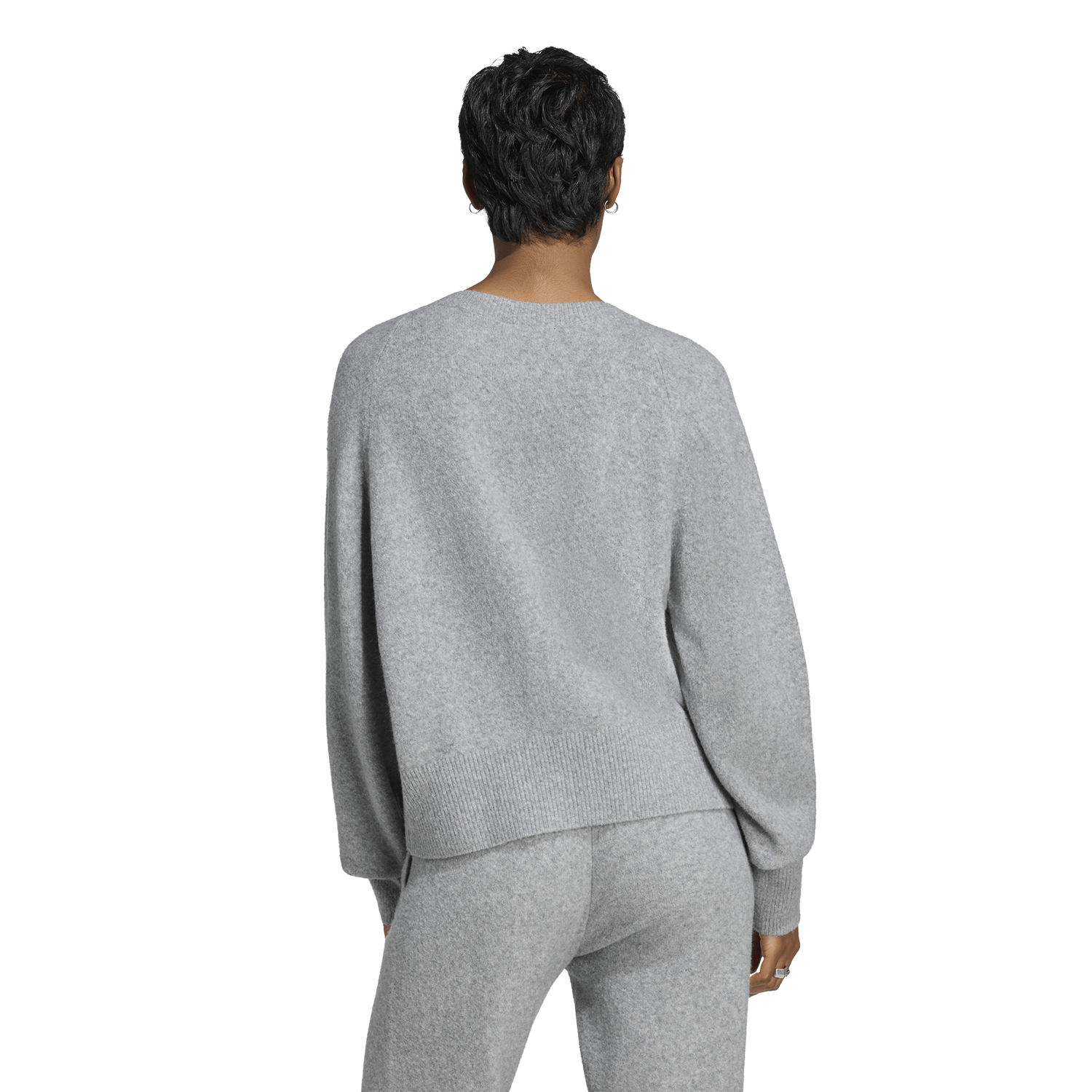 adidas Originals Essentials Knit V-Neck Sweatshirt - Women's - Medium Grey Heather