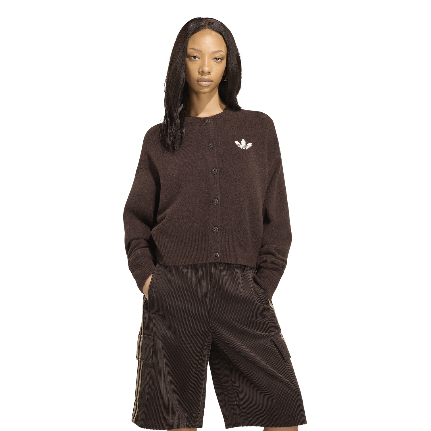 adidas Originals Essentials Knit Cardigan - Women's - Aurora Coffee