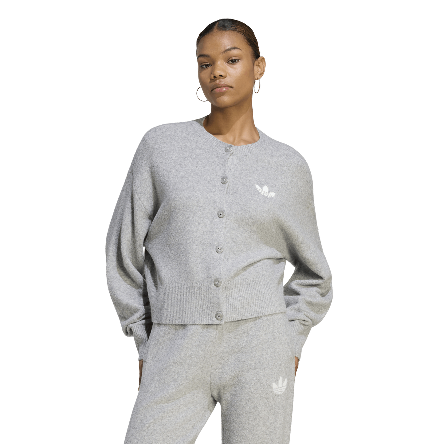 adidas Originals Essentials Knit Cardigan - Women's - Medium Grey Heather