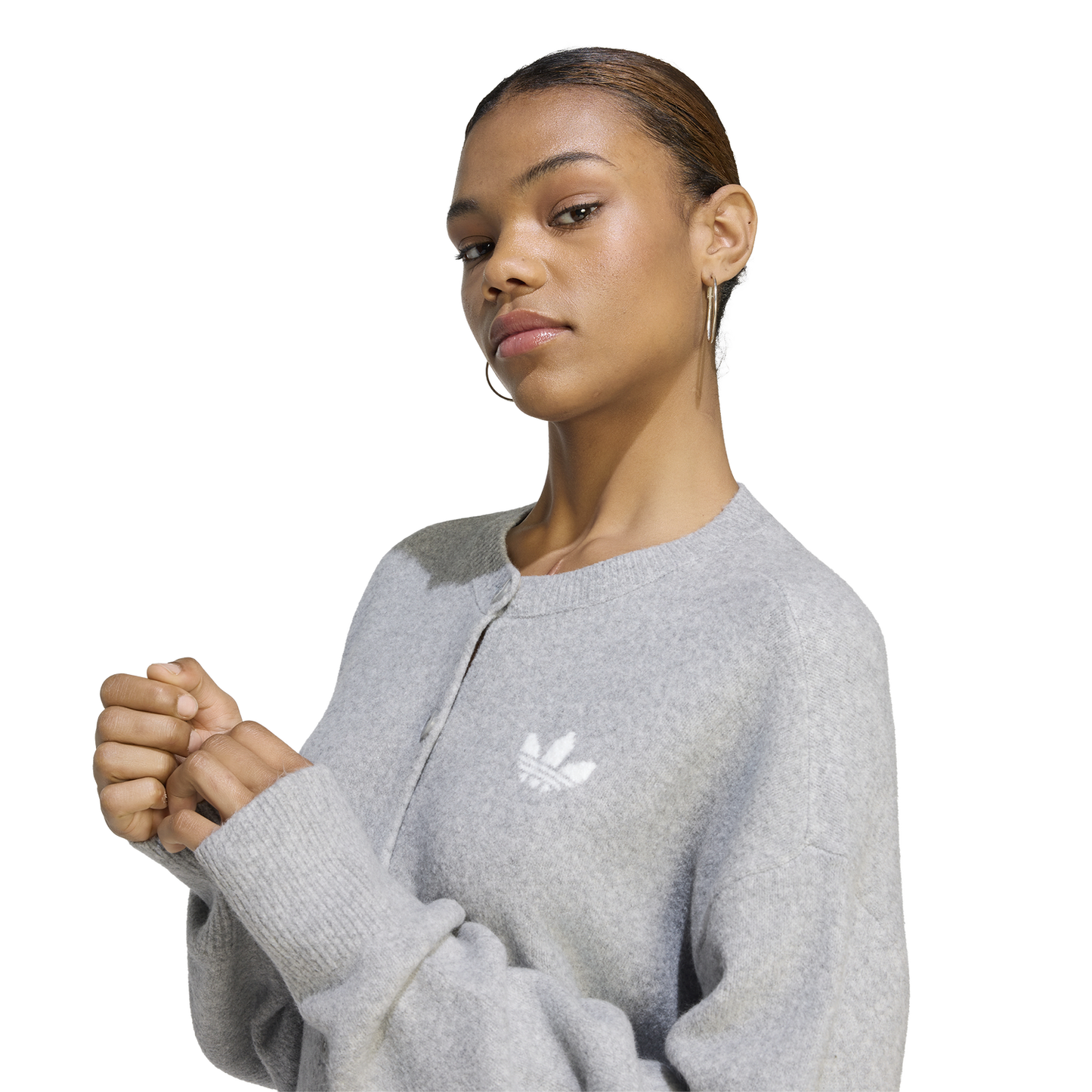 adidas Originals Essentials Knit Cardigan - Women's - Medium Grey Heather