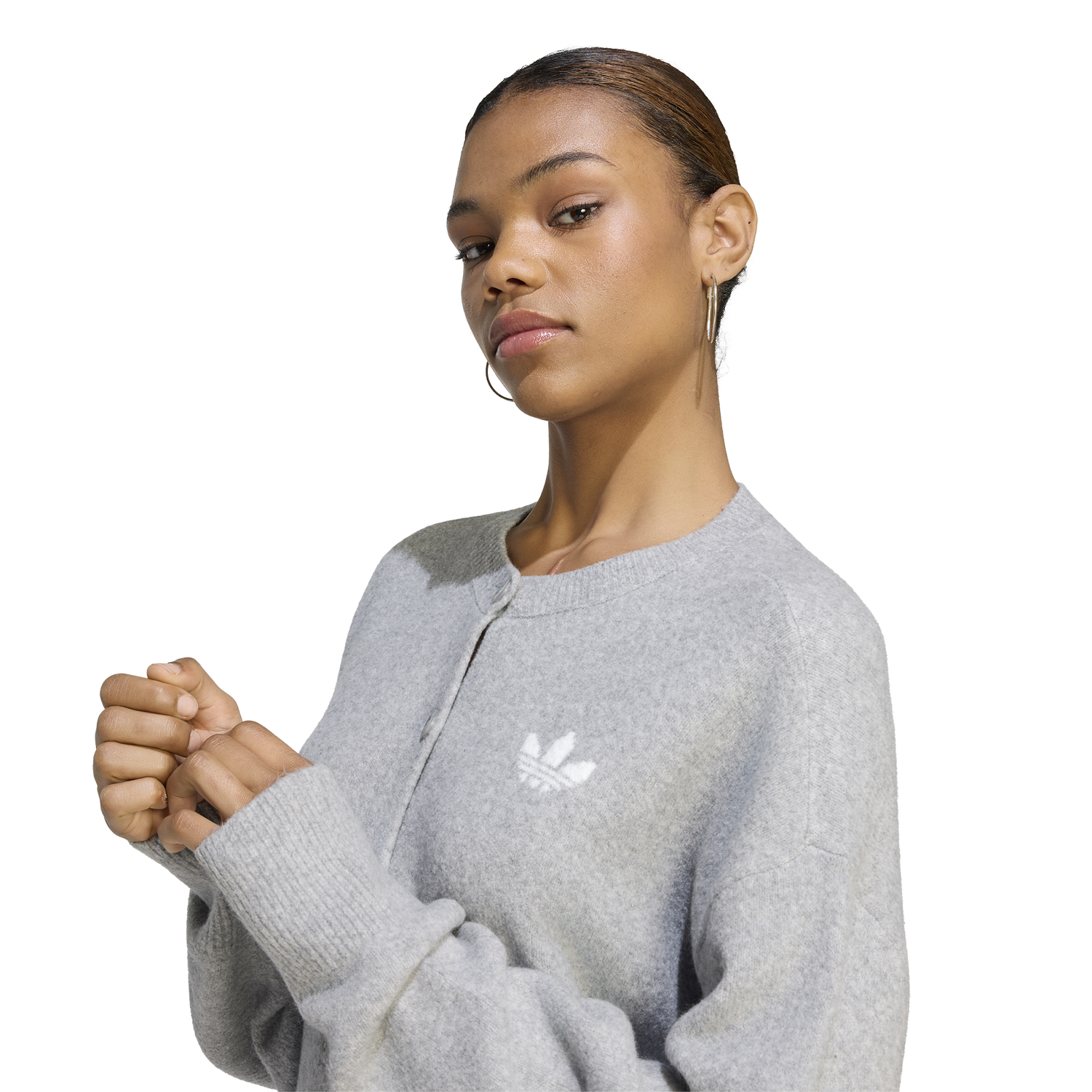 adidas Originals Essentials Knit Cardigan - Women's - Medium Grey Heather