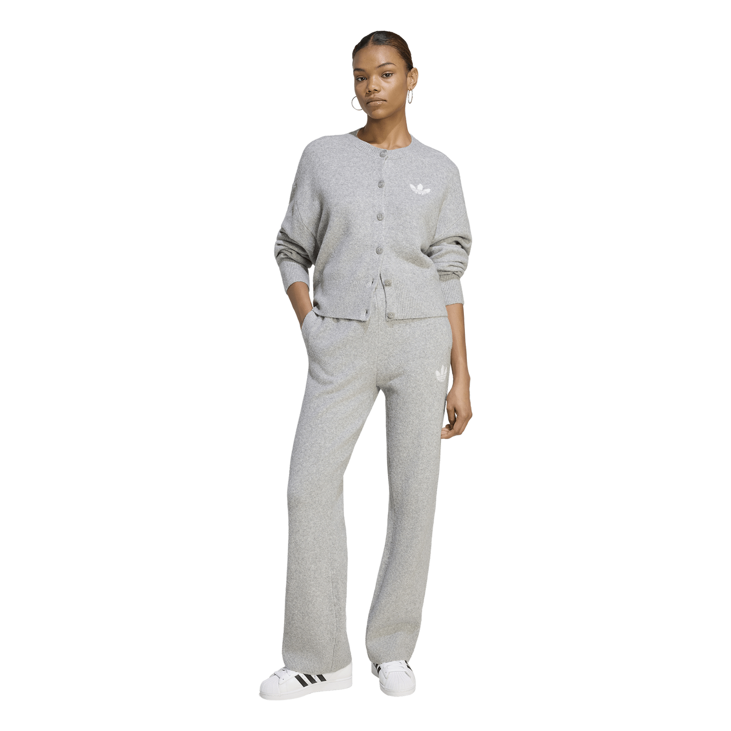 adidas Originals Essentials Knit Cardigan - Women's - Medium Grey Heather