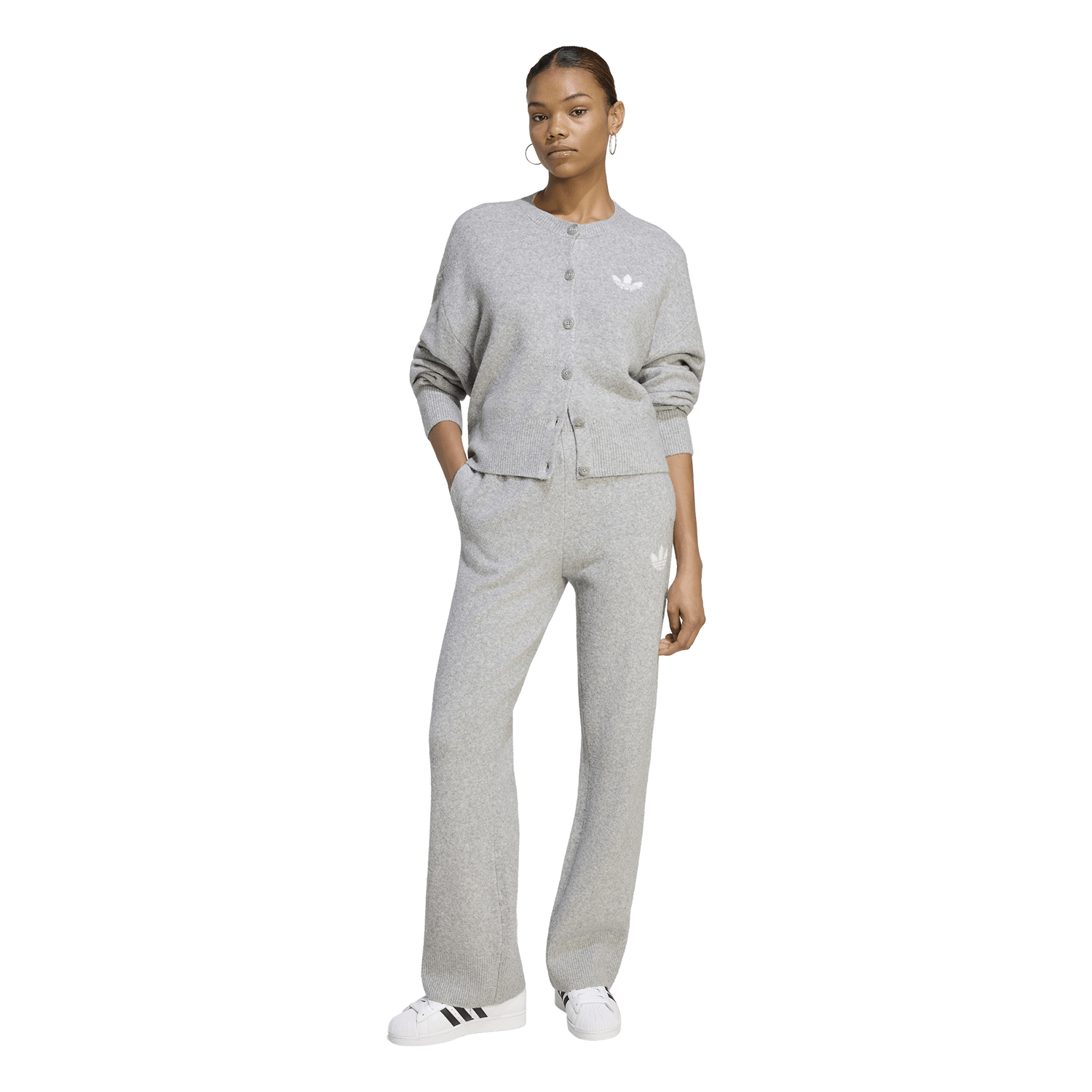 adidas Originals Essentials Knit Cardigan - Women's - Medium Grey Heather