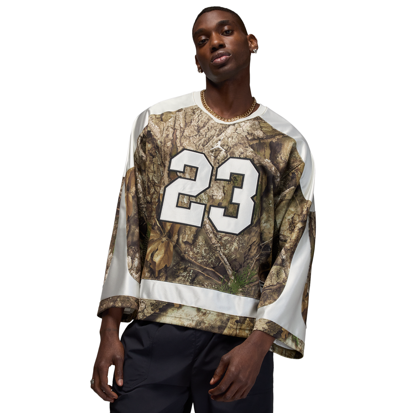 Jordan Brooklyn Hockey Jersey RLT - Men's - Medium Olive/Sail
